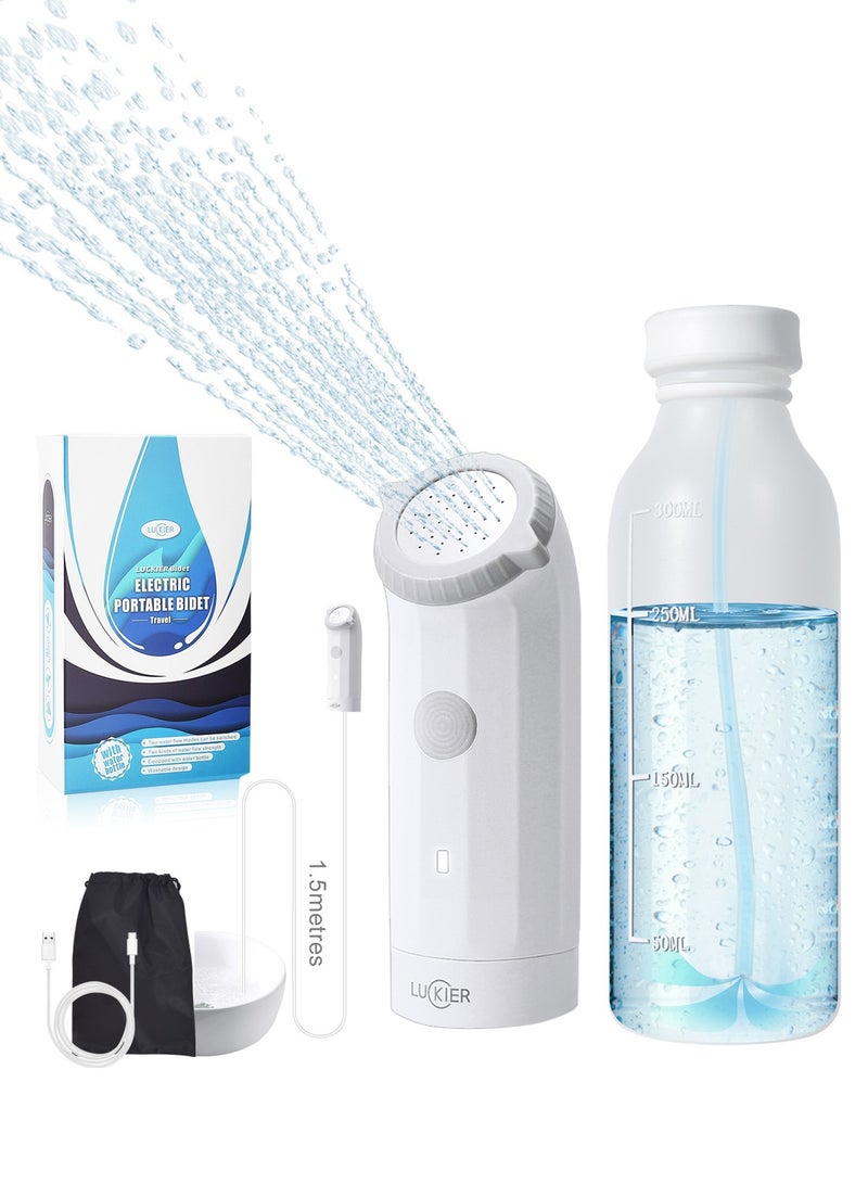 LUCKIER Portable Bidet Travel Electric Shattaf : 2 Spray Modes,USB Rechargeable, Electric Mini Bidet Pressure Adjustable for Camping, Desert Trips, Airplanes, Trains & Personal Hygiene - Image 1