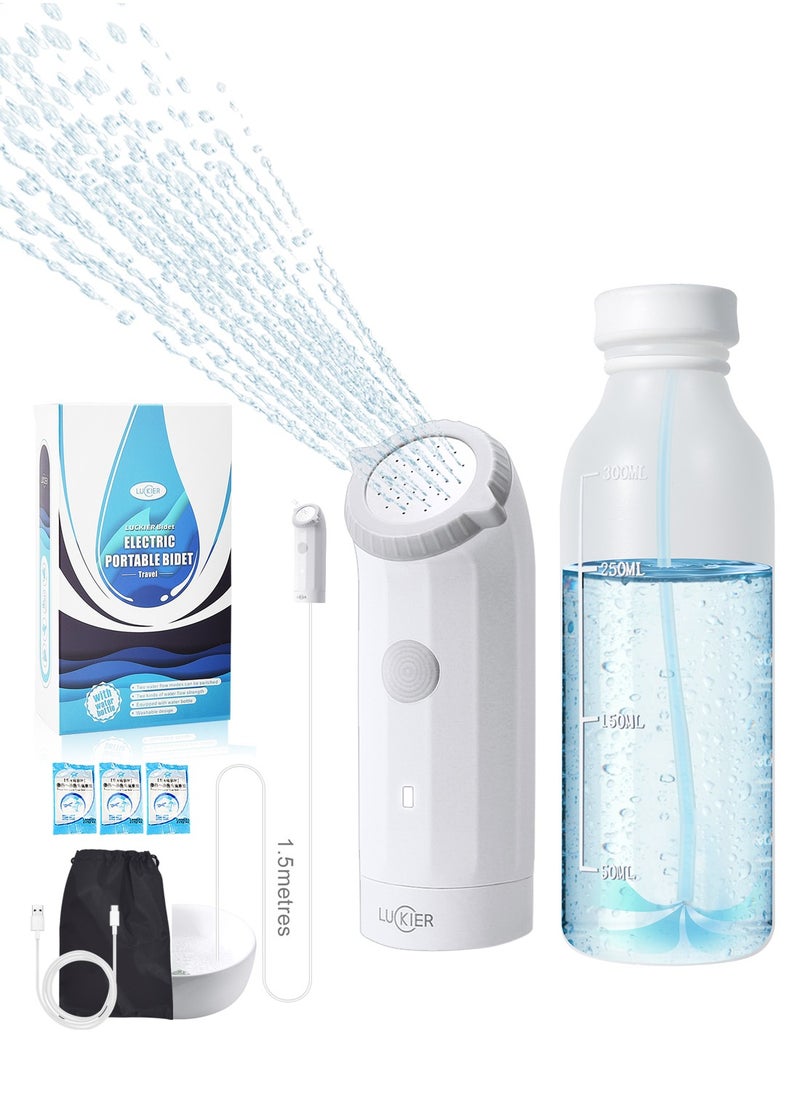 LUCKIER - Portable Electric Travel Shattaf (Bidet):  2 Spray Modes,USB Rechargeable, Electric Mini Bidet Pressure Adjustable for Camping, Desert Trips, Airplanes, Trains & Personal Hygiene - Image 1