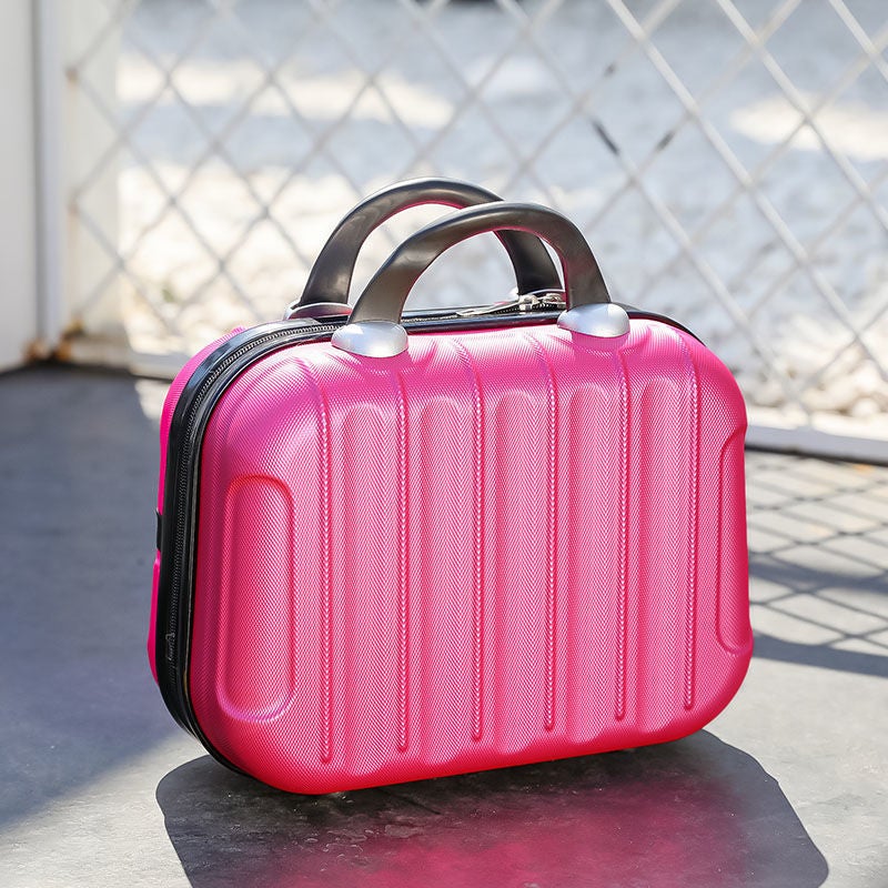 [A variety of optional] inch cosmetic bag mini suitcase Womens Cosmetic Box small suitcase portable suitcase Rose Red [Special Price]]