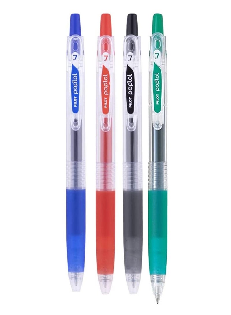 PILOT 4-Piece Gel Ink Roller Pen Multicolour - Image 1