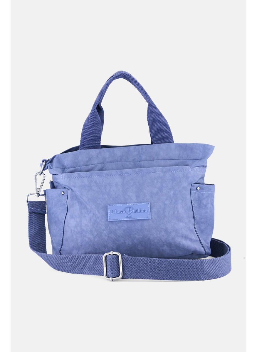 I Love Fashion Women Brand Logo Cross Body Bag 28 L x 19 H x 12 W cm, Lavender  - Image 2