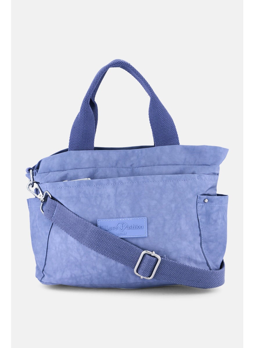 I Love Fashion Women Brand Logo Cross Body Bag 28 L x 19 H x 12 W cm, Lavender  - Image 1