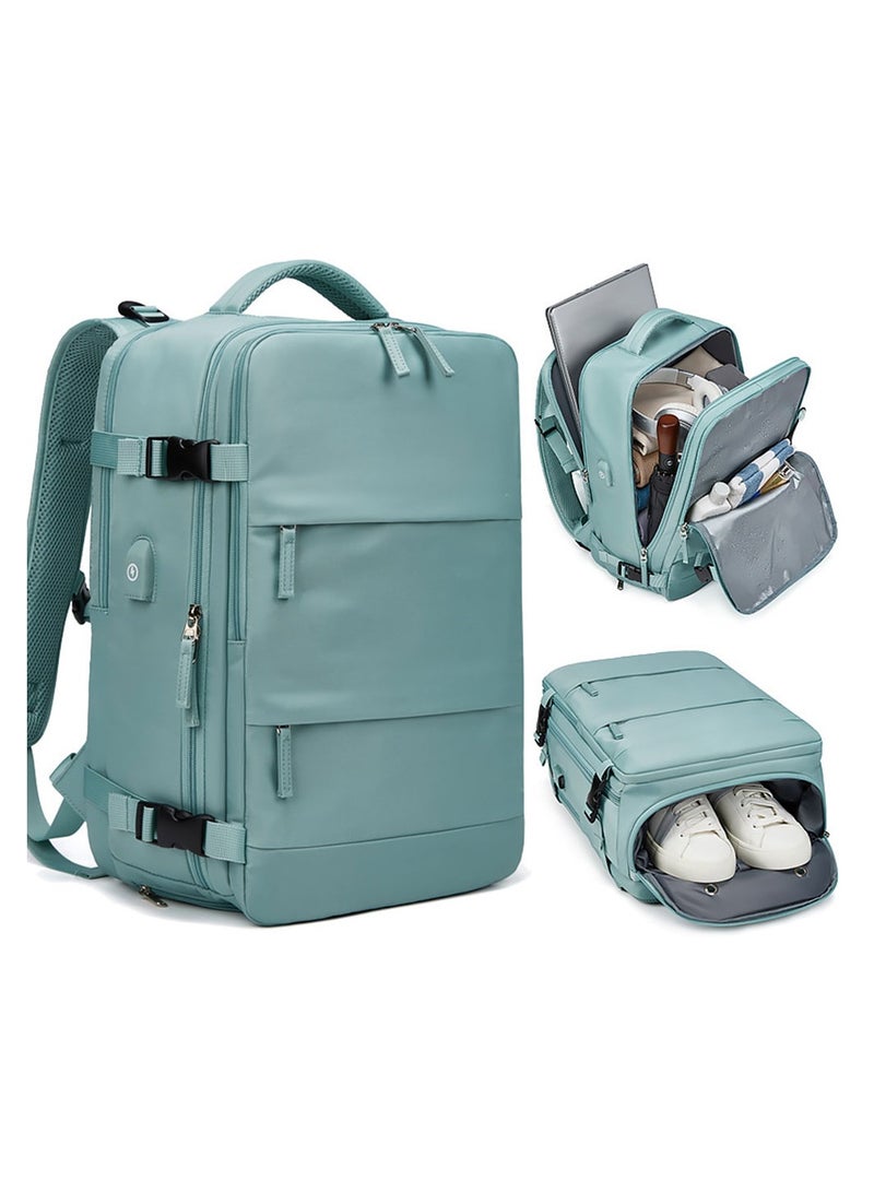 كول بيبي حقيبة ظهر كبيرة للسفر مقاس 17 بوصة يمكن حملها على ظهره حقيبة ظهر رياضية مقاومة للماء حقيبة ظهر كاجوال للمشي لمسافات طويلة مع حجرة للأحذية بمنفذ شحن - Image 1