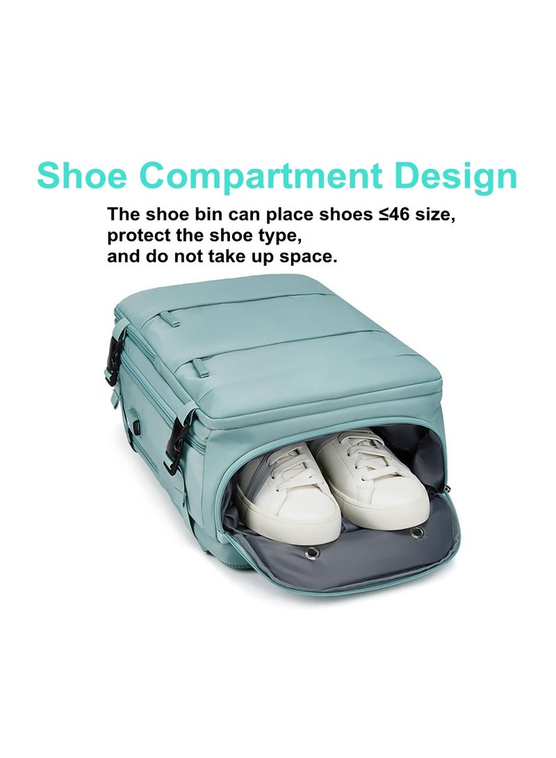 كول بيبي حقيبة ظهر كبيرة للسفر مقاس 17 بوصة يمكن حملها على ظهره حقيبة ظهر رياضية مقاومة للماء حقيبة ظهر كاجوال للمشي لمسافات طويلة مع حجرة للأحذية بمنفذ شحن - Image 4