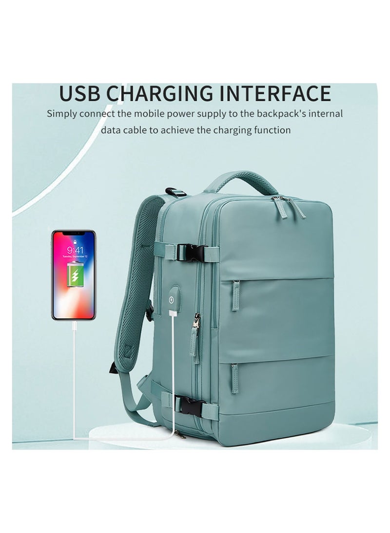 كول بيبي حقيبة ظهر كبيرة للسفر مقاس 17 بوصة يمكن حملها على ظهره حقيبة ظهر رياضية مقاومة للماء حقيبة ظهر كاجوال للمشي لمسافات طويلة مع حجرة للأحذية بمنفذ شحن - Image 5