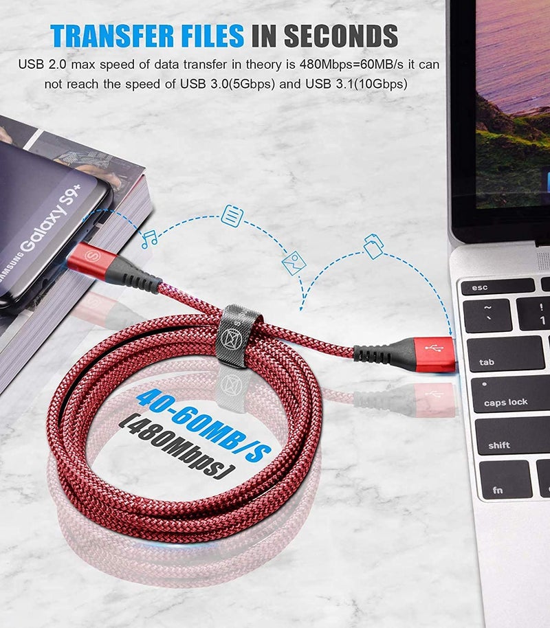 sweguard USB C Kabel 3.1A [2Stück 3m]Schnellladung,USB C Nylon Ladekabel Schnellladekabel - Image 5
