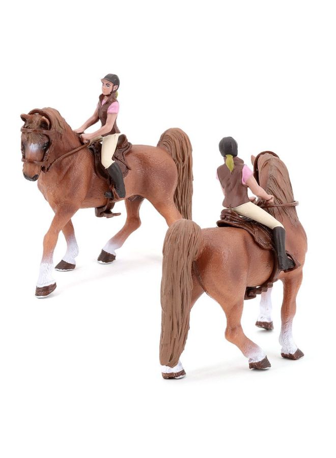 Children's Simulated Wild Animal Toy Set Steed White Horse Thousand-mile Horse Racing Rider Trainer-Color:PL127-152 Arabian Stallion  - Image 3