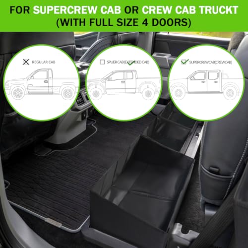 Liizoo Under Seat Storage Box Compatible with Chevy Silverado/GMC Sierra 1500 2014-2018; 2015-2019 Silverado/Sierra HD Double Cab, Foldable Underseat Organizer Crew Cab Accessories - Image 2