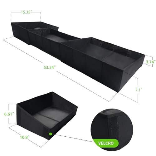 Liizoo Under Seat Storage Box Compatible with Chevy Silverado/GMC Sierra 1500 2014-2018; 2015-2019 Silverado/Sierra HD Double Cab, Foldable Underseat Organizer Crew Cab Accessories - Image 4