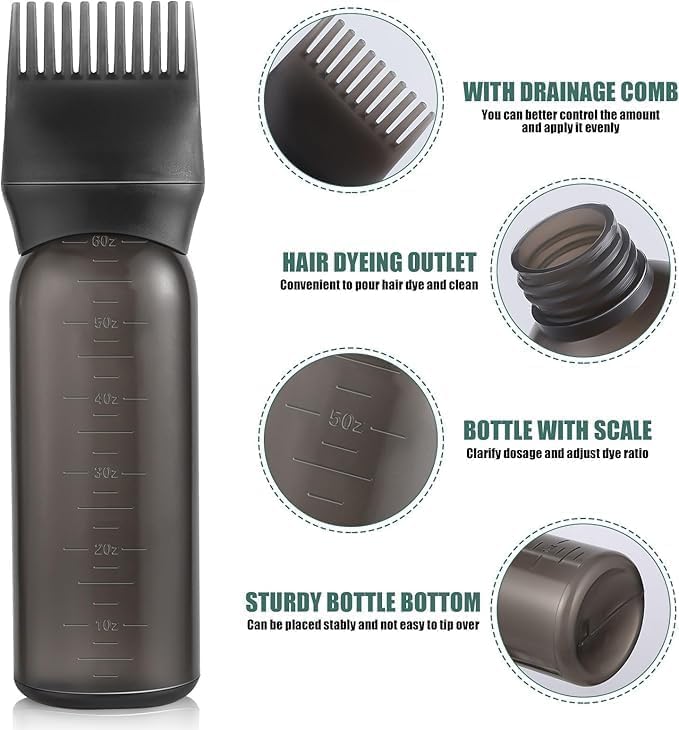 MB2P Plastic - Hair Oil Applicator Comb With Bottle (multicolor) (3) - Image 2