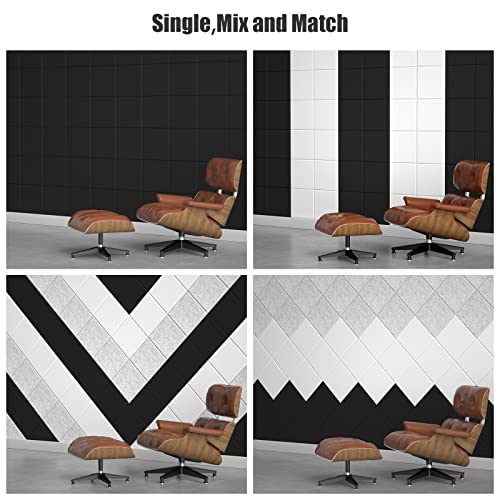 Sonicism 12 Pack Acoustic Wall Panels with Self-Adhesive, 12" X 12" X 0.4" Sound Proof Foam Panels, Decorative Soundproof Wall Panels, Sound Proof Absorbing Tiles for Home & Offices, White - Image 2