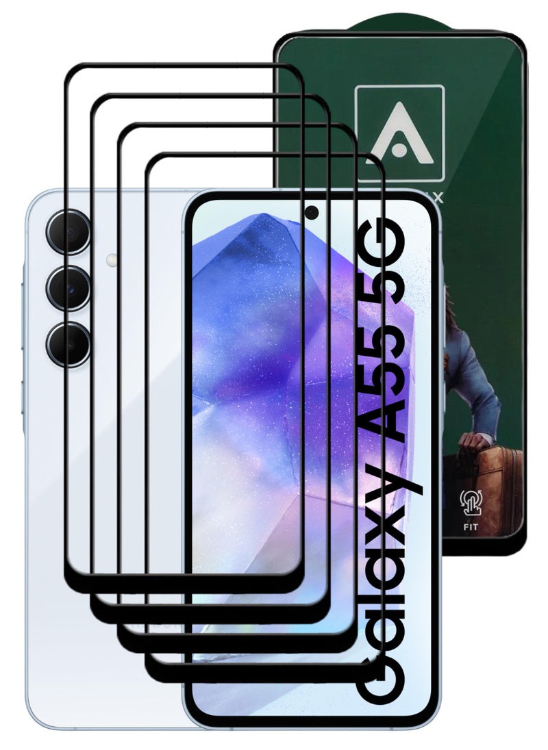 ACLIX 4 Pieces Antistatic ESD Dustproof Premium Quality High Definition Tempered Glass Screen Protector Designed For Samsung Galaxy A55 - Image 1