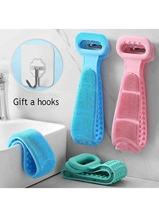 maya accessories Body Brush Back Scrubber, Silicone Bath Shower Brush for Women and Man, Soft Exfoliating Body Scrubber with Massage Particles, Double-sided Use for Remove Dirt and Massage 1PC may vary color - Image 3