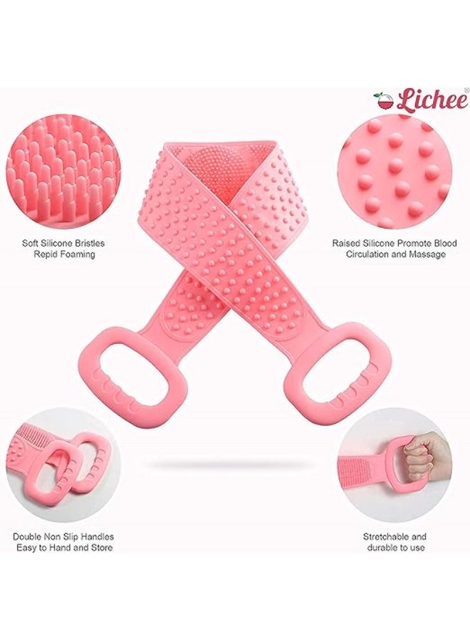 maya accessories Body Brush Back Scrubber, Silicone Bath Shower Brush for Women and Man, Soft Exfoliating Body Scrubber with Massage Particles, Double-sided Use for Remove Dirt and Massage 1PC may vary color - Image 1