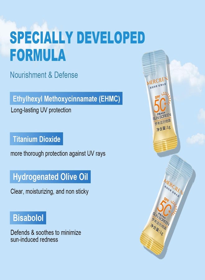 Okerker 60PCS Mini Sunscreen SPF50+ PA+++ - Travel Size Sunscreen Bulk for Face & Body, Lightweight & Non-Greasy, Water-Resistant, Perfect for Summer Party & Thank You Gifts - Image 4