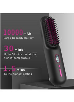 General Cordless Hair Straightener Brush Portable Negative Ion Hair Straightener Brush 12 Temperature Settings With Auto-off Safety Function 10000mAh Big Battery and Mini Portable  - Image 2