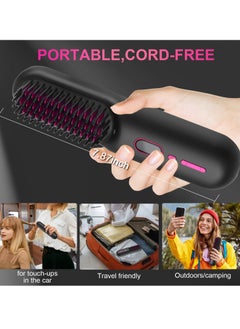 General Cordless Hair Straightener Brush Portable Negative Ion Hair Straightener Brush 12 Temperature Settings With Auto-off Safety Function 10000mAh Big Battery and Mini Portable  - Image 5