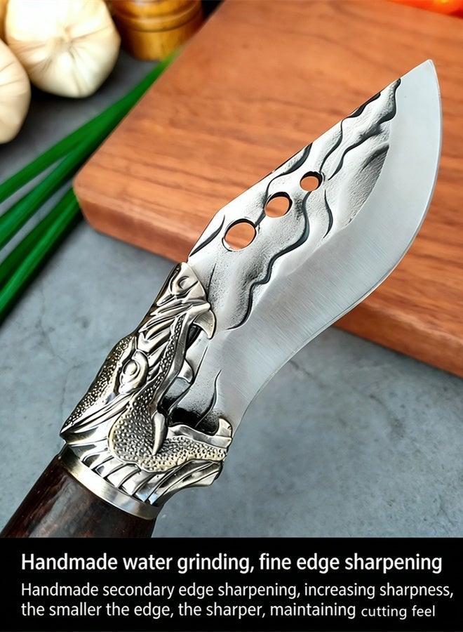 Saiboro Kitchen Chef Knives 22.5cm,Hammered Viking Knife, Hand-Forged Butcher Knife Boning Knife/Camping Knife  with Sheath, Kitchen Chef Knives, High Carbon Steel, Suitable for Home, Outdoor, Camping - Image 4