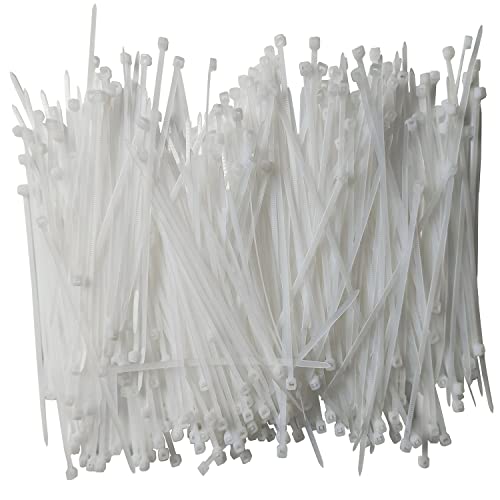 BBDOU Zip Ties 6 inch 1000 pcs Cable Zip Ties with 18 Pounds Tensile Strength, White Cable Ties, Self-Locking Nylon Tie Wraps for Indoor and Outdoor (6 inch 1000 pcs, White) - Image 1