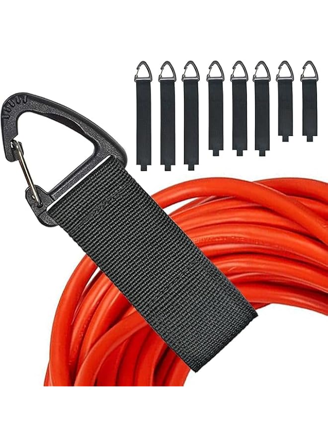 S-TOP Extension Cord Holder, Heavy Duty Storage Straps with Triangle Buckle for Cables, Hoses and Ropes, Garage Organization and Storage, 8 Pack - Image 1
