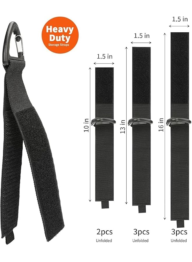 S-TOP Extension Cord Holder, Heavy Duty Storage Straps with Triangle Buckle for Cables, Hoses and Ropes, Garage Organization and Storage, 8 Pack - Image 4