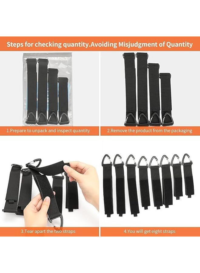S-TOP Extension Cord Holder, Heavy Duty Storage Straps with Triangle Buckle for Cables, Hoses and Ropes, Garage Organization and Storage, 8 Pack - Image 3