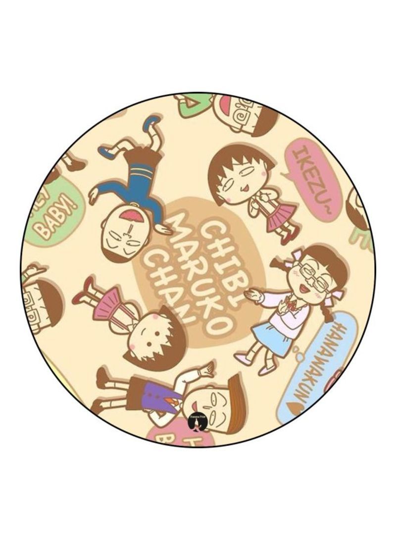 RKN The Anime Chibi Maruko Chan Printed Mouse Pad  Beige/Brown