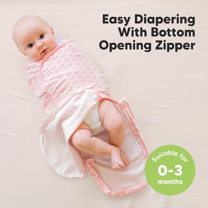 KeaBabies Baby Swaddle Sleep Sacks with Zipper - 3-Pack Newborn Swaddle Sack, Baby Swaddles Sleep Sack 0-3 Months, Wearable Blanket Baby, Baby Swaddle Blanket Wrap, Swaddle Sack, Easy Change Swaddle (Blossom) - Image 2