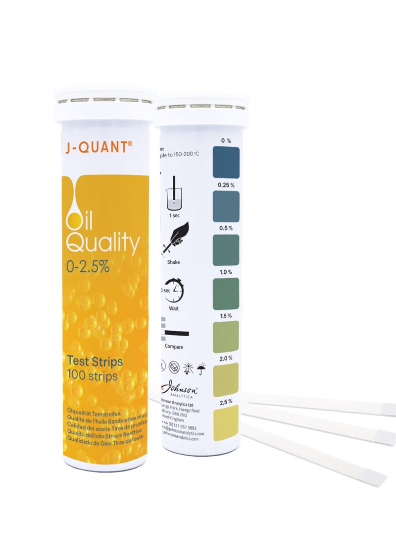 JONSON TEST PAPERS Oil Test Strips Free Fatty Acids, 100 strips/Bottle - Image 1