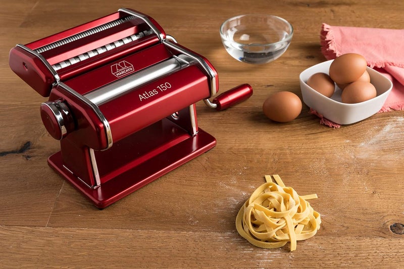 MARCATO MARCATO Atlas 150 Machine Made in Italy Red Includes Pasta Cutter Hand Crank and Instructions  - Image 2