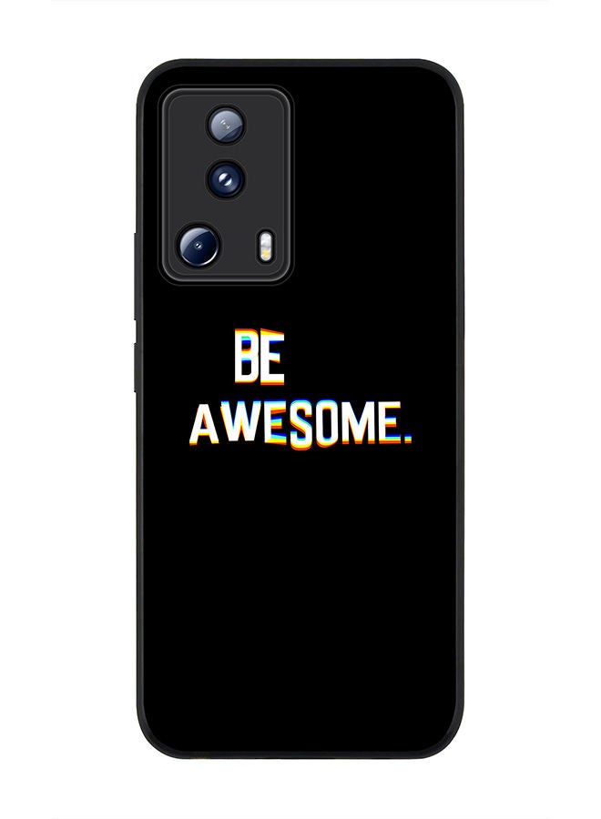 Stylizedd Rugged Black edge case for Xiaomi 13 Lite 5G / Xiaomi Civi 2 5G, Slim fit Soft Case Flexible Rubber Edges Anti Drop TPU Gel Thin Cover -  Be awesome - Image 1