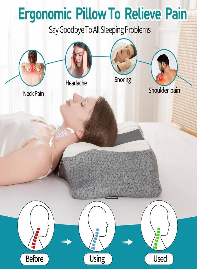 Lexeme Cervical Pillow for Neck and Shoulder Pain Relief, Memory Foam Pillows, Ergonomic Contour Bed Pillow, Soft for Side Sleep Stomach Sleeping and Back Sleeper - Image 5