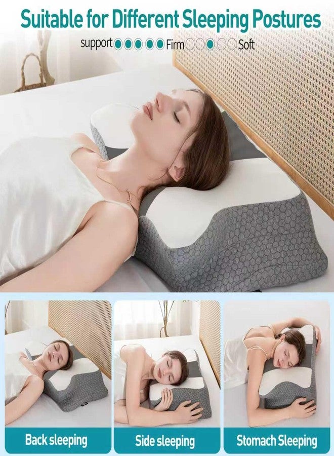 Lexeme Cervical Pillow for Neck and Shoulder Pain Relief, Memory Foam Pillows, Ergonomic Contour Bed Pillow, Soft for Side Sleep Stomach Sleeping and Back Sleeper - Image 3