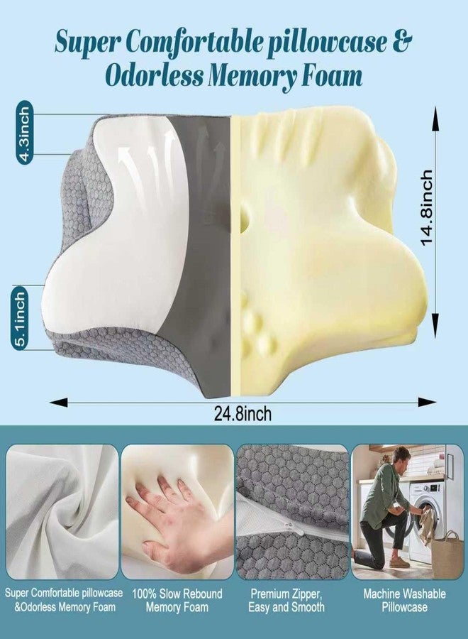 Lexeme Cervical Pillow for Neck and Shoulder Pain Relief, Memory Foam Pillows, Ergonomic Contour Bed Pillow, Soft for Side Sleep Stomach Sleeping and Back Sleeper - Image 2