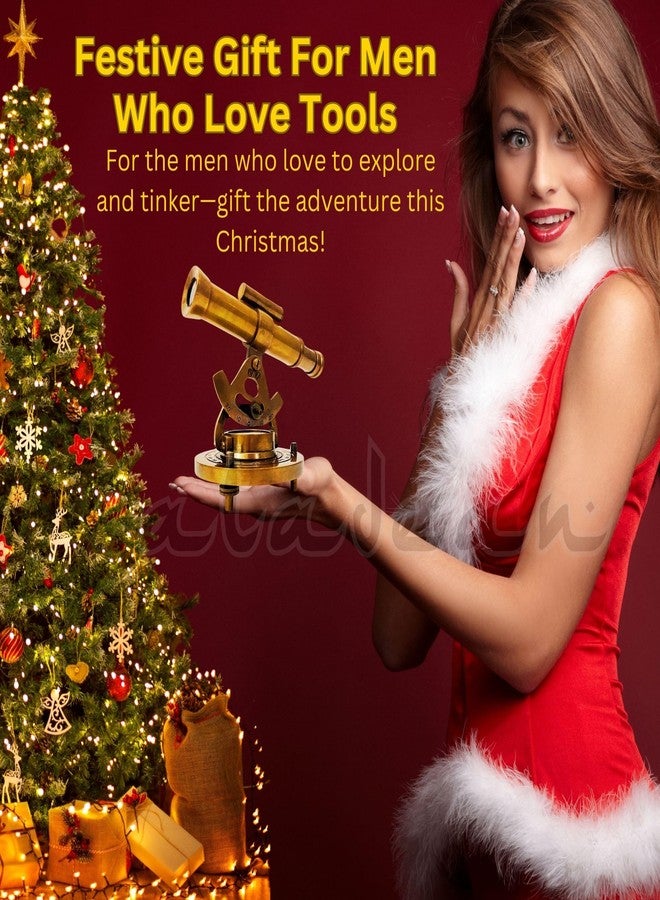 ALADEAN تلسكوب زخرفي من النحاس الأصفر من ALADEAN مقاس 4 بوصات مع بوصلة قاعدة (هدية) - Image 4