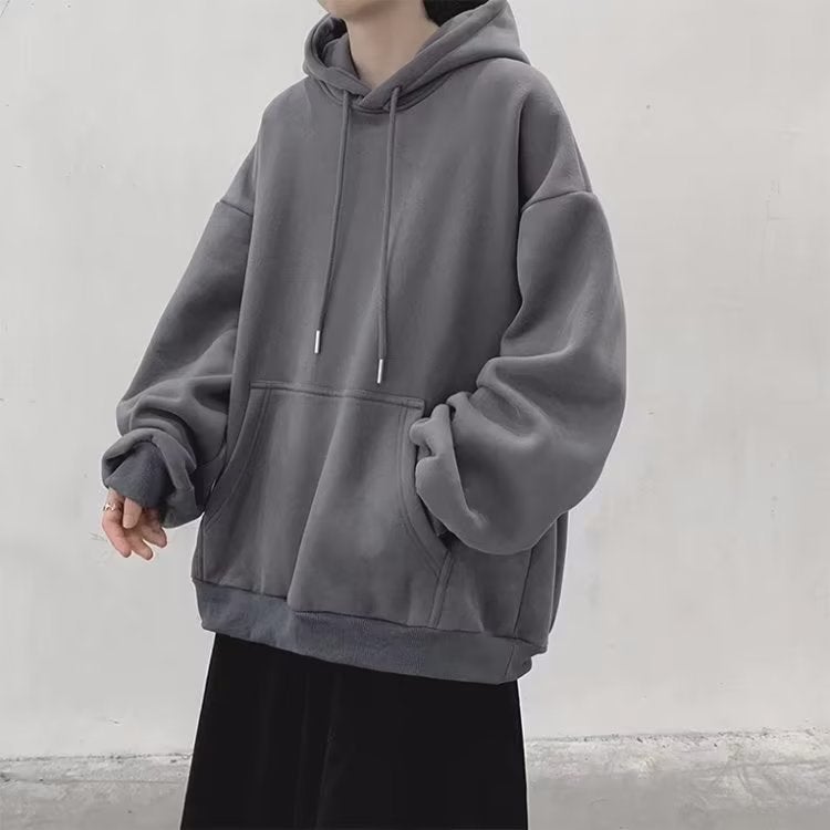 2024 Spring Solid Hoodie Mens Trendy Casual Top Blue  - Image 5
