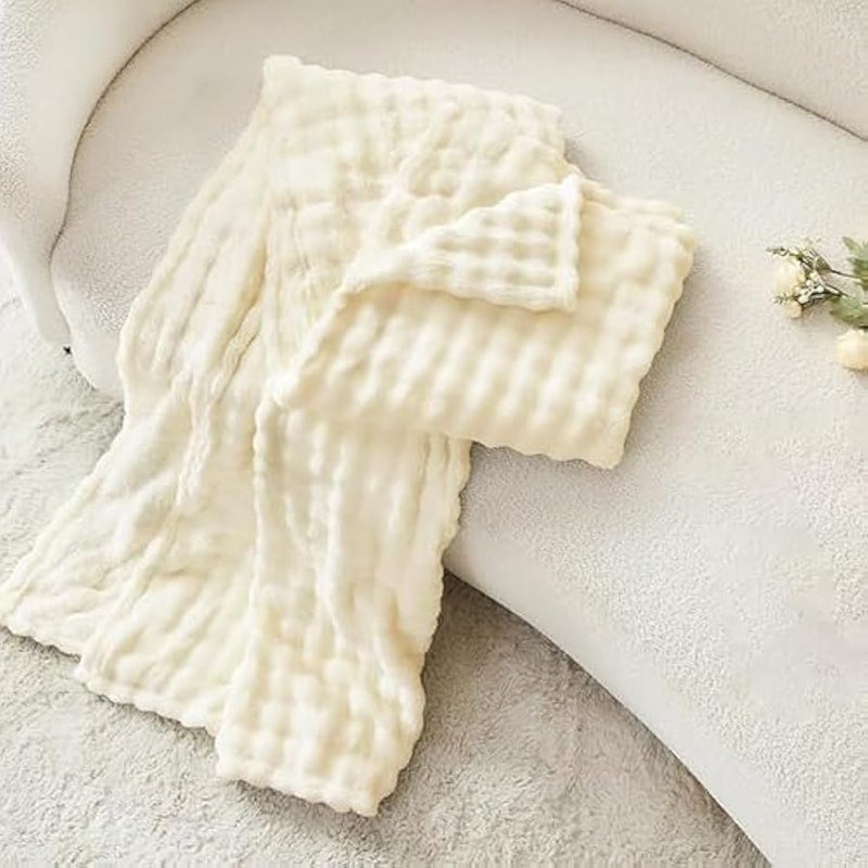 Loquat Throw Blanket for Couch,Ultra Soft Flannel Fleece Fluffy Throw Blanket,Super Heavy Warm Cozy Faux Fur Blanket for Sofa Bedroom Living Room (White, 150 * 200cm) - Image 5