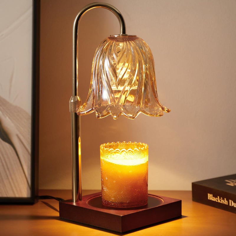 Godonlif Candle Warmer Lamp  Dimmable Candle Lamp Warmer  Adjustable Height  Timer  Bedroom Living Room Home Decor Wax Melt Warmer For Scented Wax With 2 Bulbs - Image 1