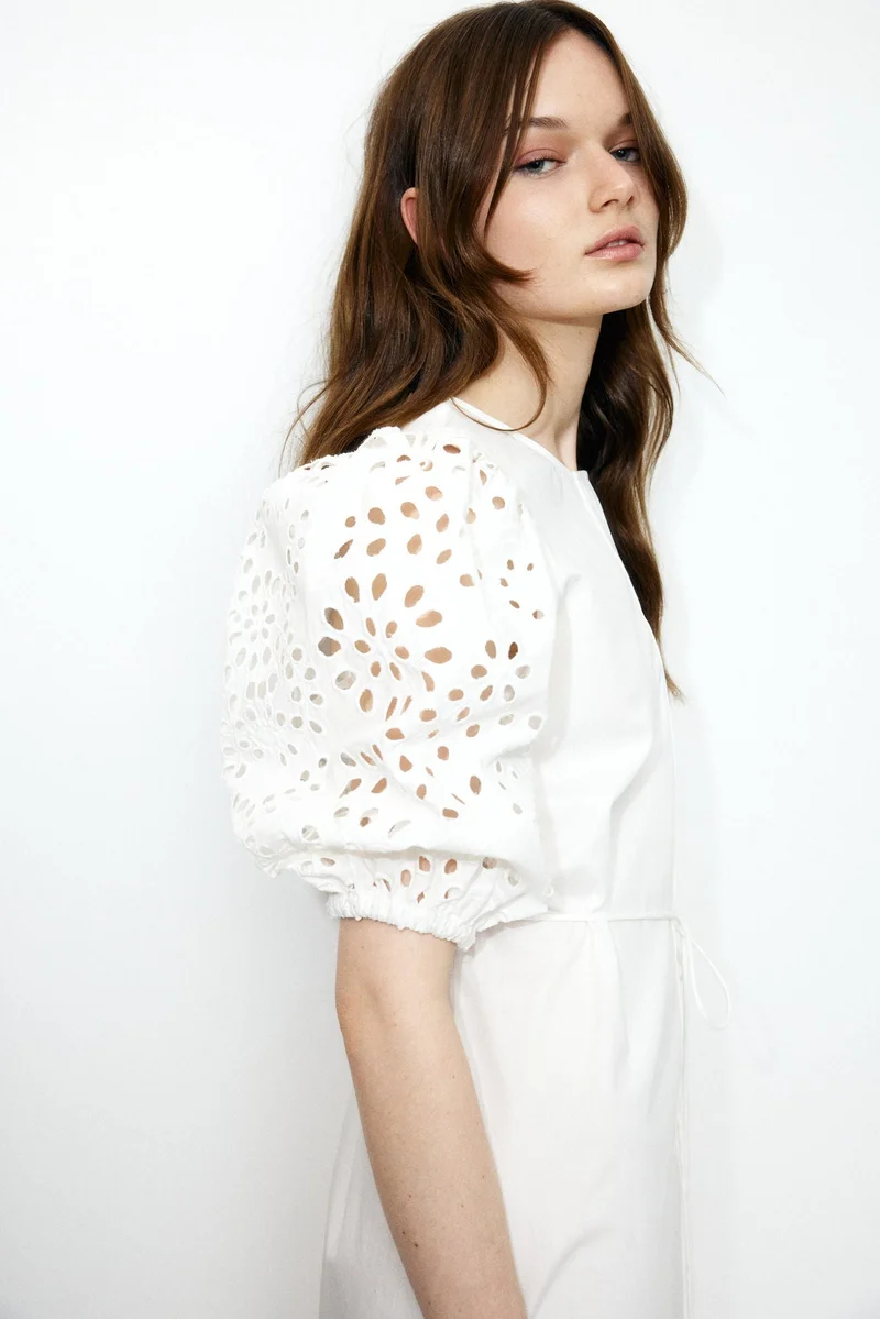 اتش اند ام Broderie anglaise-sleeved dress