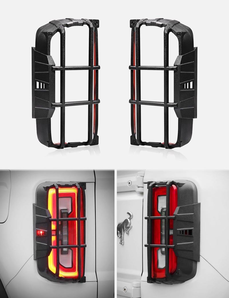 JROAD Bronco Tail Light Guards Rear Light Cover Protector Compatible with Ford Bronco 2021 2022 2023 Exterior AccessoriesNot Fit Bronco Sport