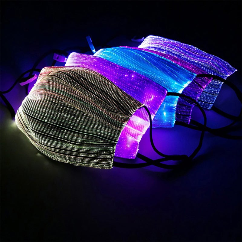 7 Color Lights LED Light up Face Mask USB Rechargeable Glowing Luminous Mask for Halloween Christmas Party Festival Dancing Rave Masquerade Costumes - Image 3