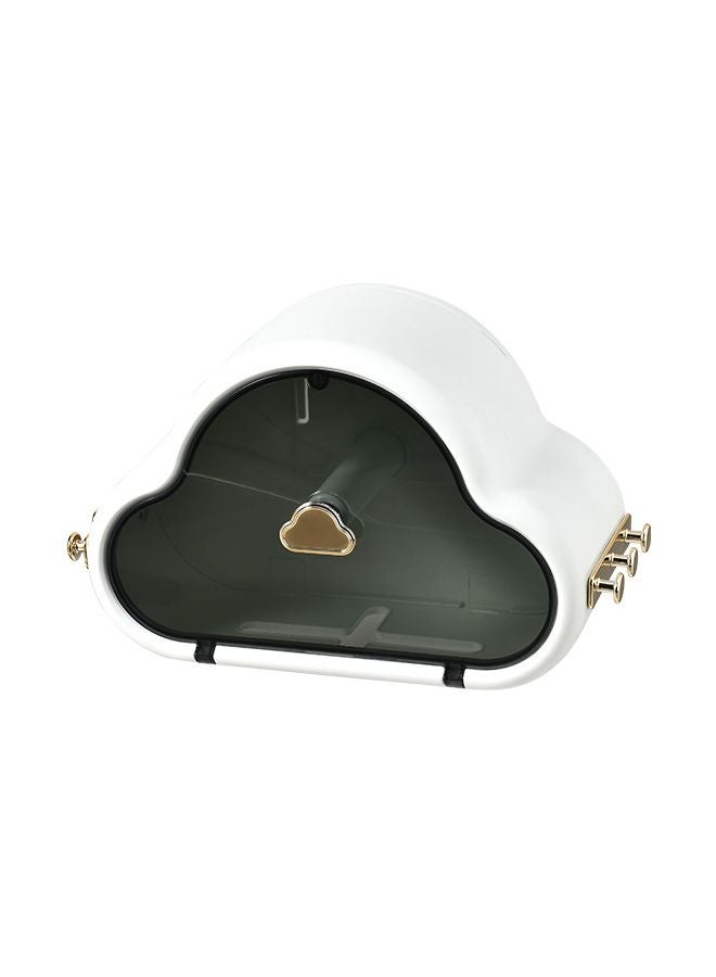 حامل ورق الحائط على شكل سحابة بيضاء مثبت على الحائط بدون حفر تركيب موفر للمساحة منظف الحمام - Image 1