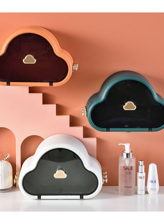 حامل ورق الحائط على شكل سحابة بيضاء مثبت على الحائط بدون حفر تركيب موفر للمساحة منظف الحمام - Image 2