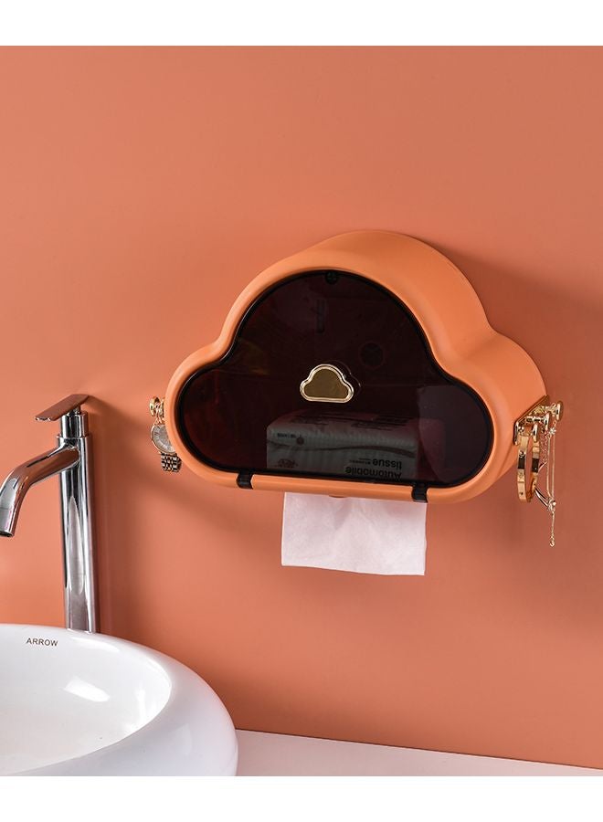 حامل ورق الحائط على شكل سحابة بيضاء مثبت على الحائط بدون حفر تركيب موفر للمساحة منظف الحمام - Image 5