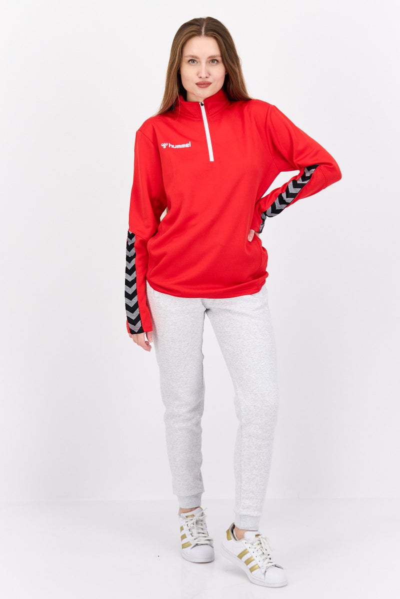 Hummel Women Sportswear Fit Long Sleeve Training Sweatshirt, Red - Image 2