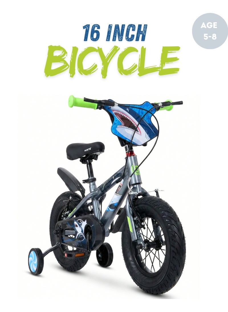 أسباير بوكس Kids Bike High Strong Kids' Bike 16 Inch  5-8 Age Kids With Training Wheels, Mudguards, Adjustable Seat | Sensitive Brakes Safe and Stable 9 DSMB 16 [MF002] - Image 1