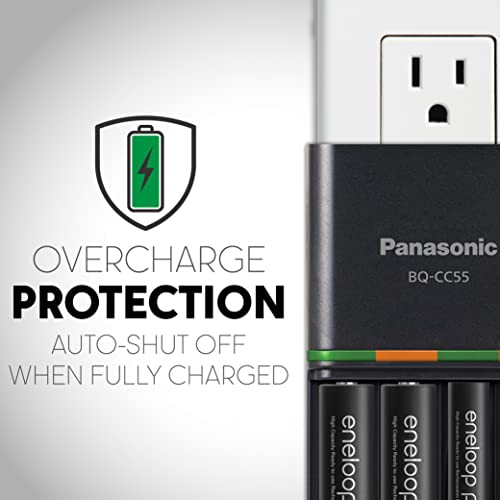 eneloop Panasonic BQ-CC55KSBHA Advanced eneloop pro Rechargeable Battery 4 Hour Quick Charger with 4 LED Charge Indicator Lights, Black - Image 5