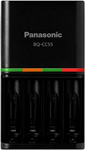 eneloop Panasonic BQ-CC55KSBHA Advanced eneloop pro Rechargeable Battery 4 Hour Quick Charger with 4 LED Charge Indicator Lights, Black - Image 1