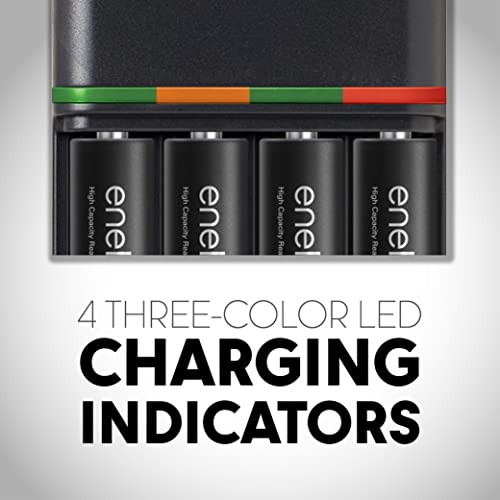eneloop Panasonic BQ-CC55KSBHA Advanced eneloop pro Rechargeable Battery 4 Hour Quick Charger with 4 LED Charge Indicator Lights, Black - Image 4