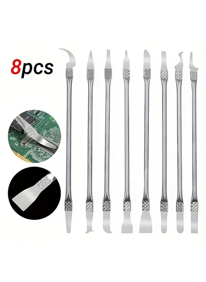 8pcs Dual Head Metal Pry Bar Set Stainless Steel Repair Tool For Electronics - Image 1
